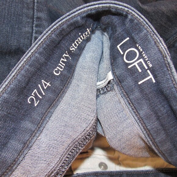 Ann Taylor LOFT Curvy Straight Blue Denim Mid Rise Jeans 30" Women's 27 4 - Picture 10 of 10